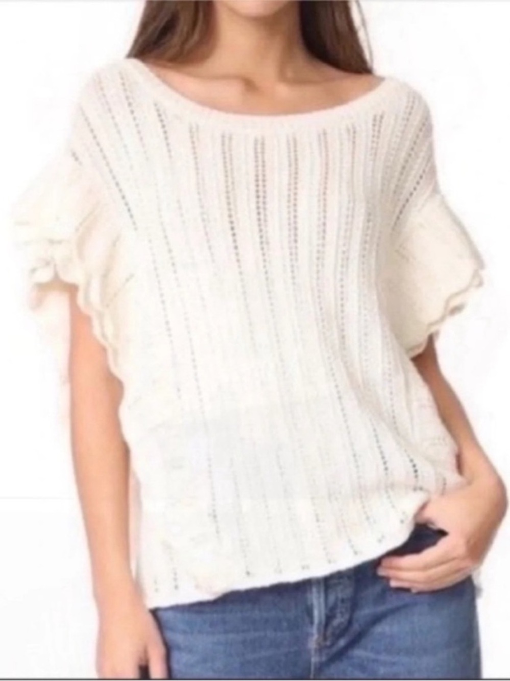 IRO Dafgan Ruffle Sleeve Knit Sweater Wool Alpaca - Picture 3 of 7